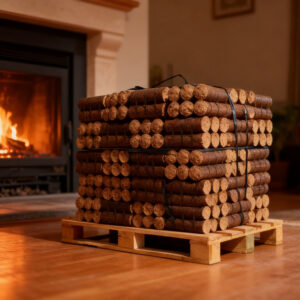 Palette de bois densifié feuillus & résineux  960 kg ultra secs